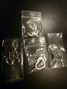 Sterling Silver anchors small heart, mask charm lot - Picture 1 of 5