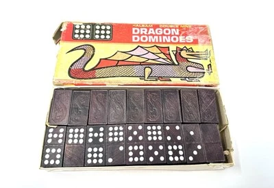 Vintage Halsam Double Nine Dragon Dominoes Game - 54 Pieces - Image 1 of 4