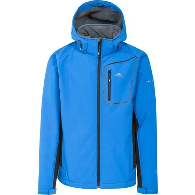 Trespass Mens Strathy II Softshell Hooded Jacket Coat - Blue - S - Image 1 of 3