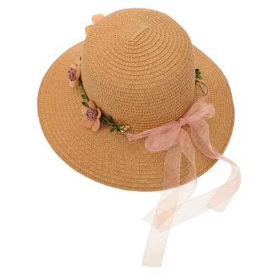 Cappello da donna a larga da donna, estivo, in paglia, da sole, floscio, - Immagine 1 di 4