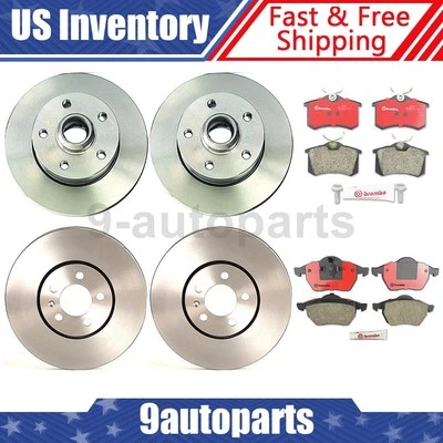 Комплект переднего заднего тормоза Brembo роторы керамические колодки для Volkswagen Jetta 1996-1999 годов выпуска - Изображение 1 из 4