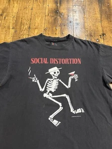 Camicia Vintage Distorsione Sociale 1996 Taglia L Scheletro Gigante - Foto 1 di 21