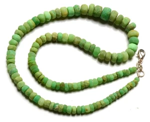 Collar de 17,5" con gemas de crisoprasa natural de 4 a 10 mm con forma de pepita sin pulir - Imagen 1 de 5