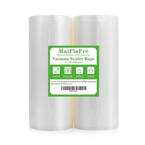 8x50 2 Pack Vacuum Sealer Bags Rolls with Commercial Grade, BPA Free, Heavy D... - Picture 1 of 7