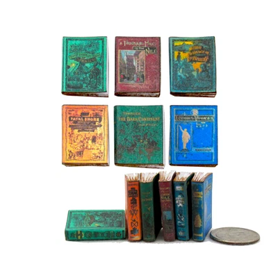 LITTLE THINGS OF INTEREST GREAT EXPLORERS 6 Pc Miniature Books 1:12 Scale PROP Faux Book Fill Shelf