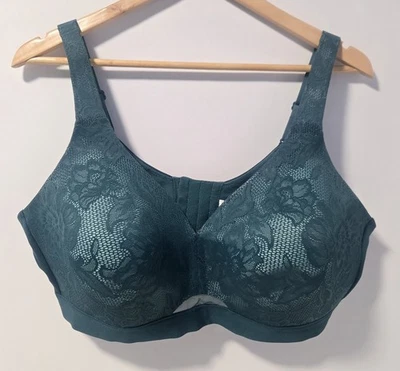 Sujetador Cacique Ligeramente Forrado Sin Alambres Verde Azulado Encaje Talla 42DD Sin Alambres Comodidad Foto 1 de 4