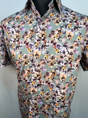 Next Signature Mens Short Sleeved Floral Shirt Large Cotton - Image 1 of 4