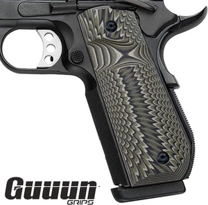 Empuñaduras Guuun 1911 G10, empuñaduras gubernamentales de tamaño completo, Bobtail redondas verdes/negras - Imagen 1 de 6