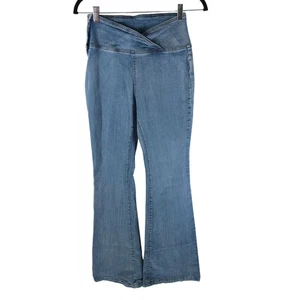 Jeans donna shein vita alta svasato incrociato vita zip laterale elasticizzato 28 - Foto 1 di 4