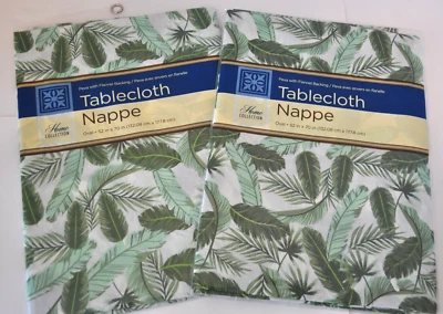 Mantel de franela oblongo con respaldo de 2 hojas de palma colección para el hogar 52 X 70 nuevo en paquete Foto 1 de 3