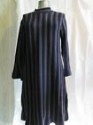 Ann Taylor navy blue/black/white striped dress size small rayon nylon spandex