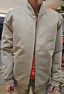 Michael Kors Tan/Khaki Mens Bomber Jacket Size XLT New! Orange interior - Picture 1 of 14