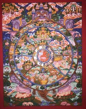 Rare Handpainted Painting Tibetan Chinese Buddha Mandala Thangka Meditation a00