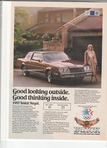 Anuncio de revista Buick Regal 1983 ""Good Looking Outside. "Buen pensamiento interior" - Imagen 1 de 1