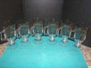 WEIHNACHTSTASSEN "LANGER STIEL MIT GOLDRAND 6ER SET MIT HERUMLAUFENDER STECHPALME SCHWER" - Bild 1 von 9