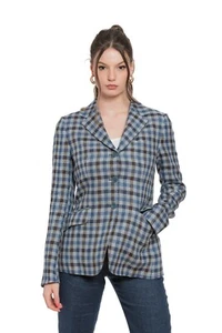 1850$ BELVEST Linen Checks Woman Sartorial Jacket Blazer 42 IT / 6 US / 38 FR - Picture 1 of 9