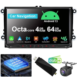 64GB Android 13 Autoradio Octa Core GPS Navi+DAB+ Für VW Jetta V Vl Passat B6 B7 - Bild 1 von 18