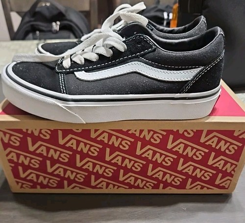 Sneakers Vans Youth Ward in pelle scamosciata tela nero bianco taglia molto leggermente indossate Save
