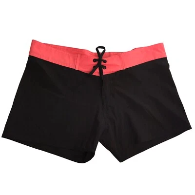 Burnside Board Shorts Natación Surf Negro con Cintura Rosa Salmón. Cordón Talla L Foto 1 de 4
