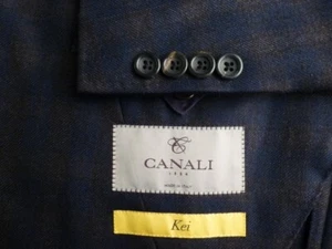 Canali Kei Blazer 56R/46R Excellent Condition Blue Plaid Jacket Sport Coat Brown - Picture 1 of 6