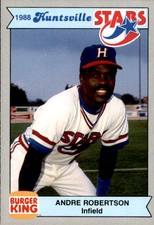 1988 Huntsville Stars Team Issue #16 Andre Robertson Orange Texas Baseball Card
