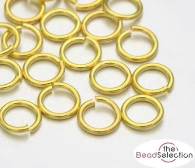 THEBEADSELECTION 500 JUMP RINGS OPEN 3mm GOLD PLATED 0.6mm THICK JEWELLERY MAKING FINDINGS JR12