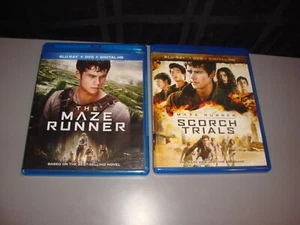 Maze Runner & Scorch Trial Series Blu Ray & DVD Movie Only Lot Media Tie In Teen - Picture 1 of 7