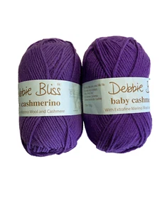 Lot of 2 ~ Debbie Bliss Baby Cashmerino Yarn #3400799 Lot #79 Purple - Picture 1 of 3