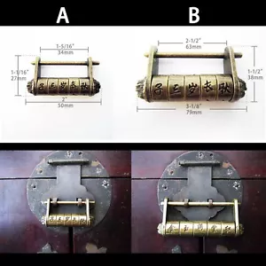 Vintage Antique Chinese Old Style Jewelry Chest Box Code Password Lock Padlock - Picture 1 of 10
