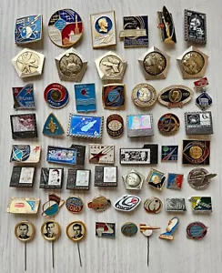 Set 55 tlg. Pins Anstecker Sowjetisches Raumfahrtprogramm Raketen Austrounats Apollo-Sojus - Bild 1 von 11