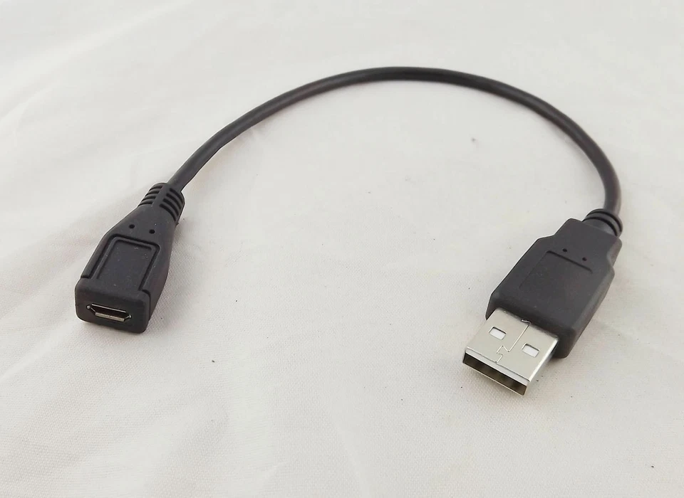 USB 2.0 A Male To Micro 5 Pin USB Female Charging Data Converter Connector Cable - Image 1 of 1