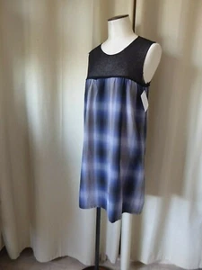 Robe été sans manche légère voile coton carreaux bleu ELODIE TURNER T 44 NEUF - Imagen 1 de 11