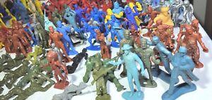 HUGE LOT VTG MARX/TIM MEE Toys ARMY MEN SPACE COWBOYS INDIANS' ANIMALS VEHICLES