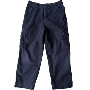 Just Friends Cargo Pants Boys size 7X Baggy Dark Blue Cotton Casual Canvas - Picture 1 of 9