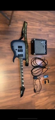 Ibanez Grg Metallic Gray Sunburst With 10g Fender Amp, 2 8ft Aux Cords, Pedals - Image 1 of 4