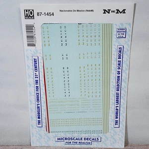 Nacionales de Mexico NdeM RR Passenger Cars Micro Scale Decal 87-1454 HO Scale - Picture 1 of 3