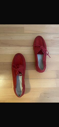 Scarpe da barca Timberland Red Nubuck UK 8 usate donna