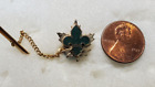 BSA Pin/Tie tac Emerald Fluer-de-lis over Maple Leaf Candian? [ew}