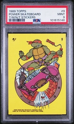 1989 Topps Teenage Mutant Ninja Turtles Stickers #9 Power Skateboard PSA Graded - Image 1 of 2