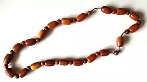 Vintage Jewelry Necklace Wooden Necklace Rosary Necklace - Picture 1 of 12