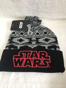 Neu mit Etikett Disney Star War’s Unisex schwarz/grau/rot Winter Beanie Mütze-Größe Einheitsgröße - Bild 1 von 5