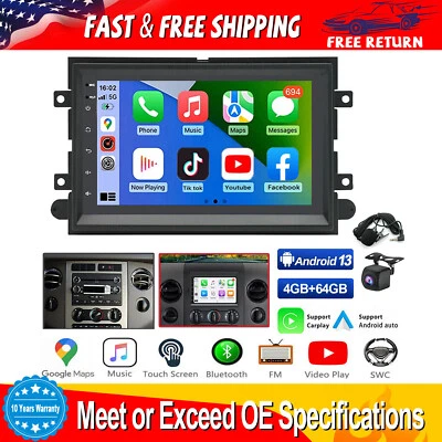 FOR FORD Explorer 2006-2010 7" CARPLAY ANDROID 13 CAR RADIO STEREO 4+64G GPS RDS Foto 1 de 4