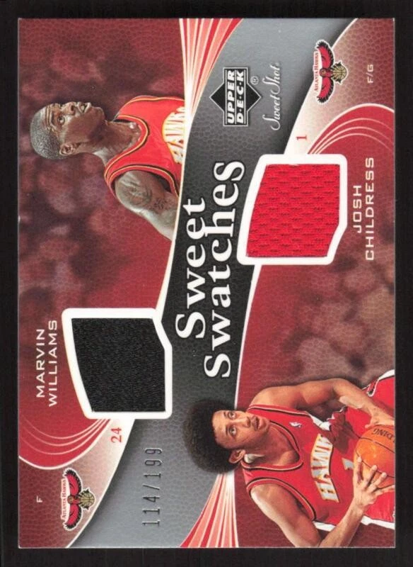 2006 UPPER DECK SWEET SHOT JOSH CHILDRESS SSD-WC MARVIN WILLIAMS SWEET SWATCHES - Image 1 of 2