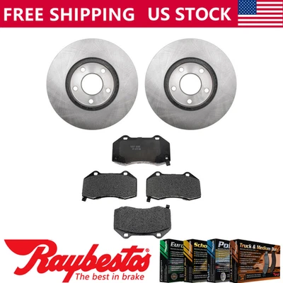 Front Brake Rotors + Ceramic Brake Pads & Hardware For 2010 Chevrolet Cobalt - Image 1 of 4