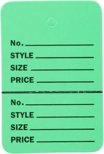 3000 Perforated Tags Price Sale 1 ¼ x 1 ⅞ Two Part Lime Green Unstrung Tag Small - Picture 1 of 4
