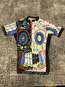 WEIMOSTAR Womens Cycling Jersey - Floral Skull Full Zip, Short Sleeve, M NWT - Picture 1 of 16