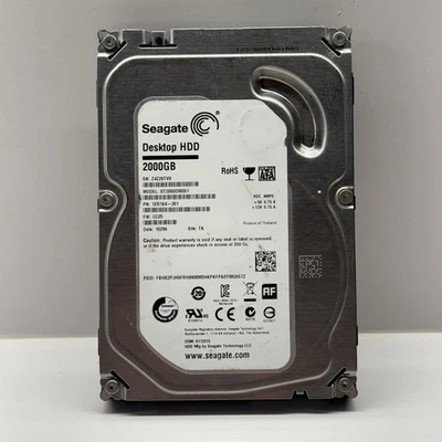 Seagate ST2000DM001 PN: 1ER164-301 CC25 TK Thailand 3.5" 2000gb 01/2015 (1) - Image 1 of 3