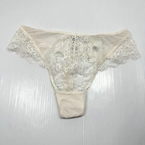 Mutandine bikini pizzo avorio b.tempt’d by Wacoal M lingerie floreale trasparente nuove con etichette - Foto 1 di 6