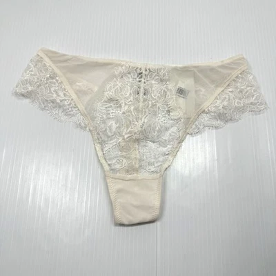 Bragas de bikini de encaje marfil b.tempt’d by Wacoal M lencería floral transparente nuevas con etiquetas Foto 1 de 4