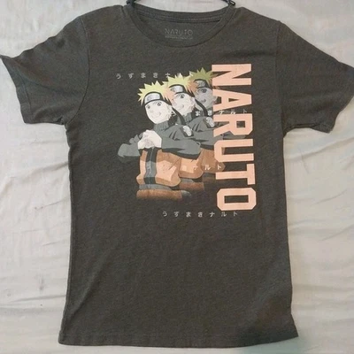 Camiseta Naruto Shippuden Niños L Gris Gráfico Manga Corta Anime Camiseta Oficial Foto 1 de 4